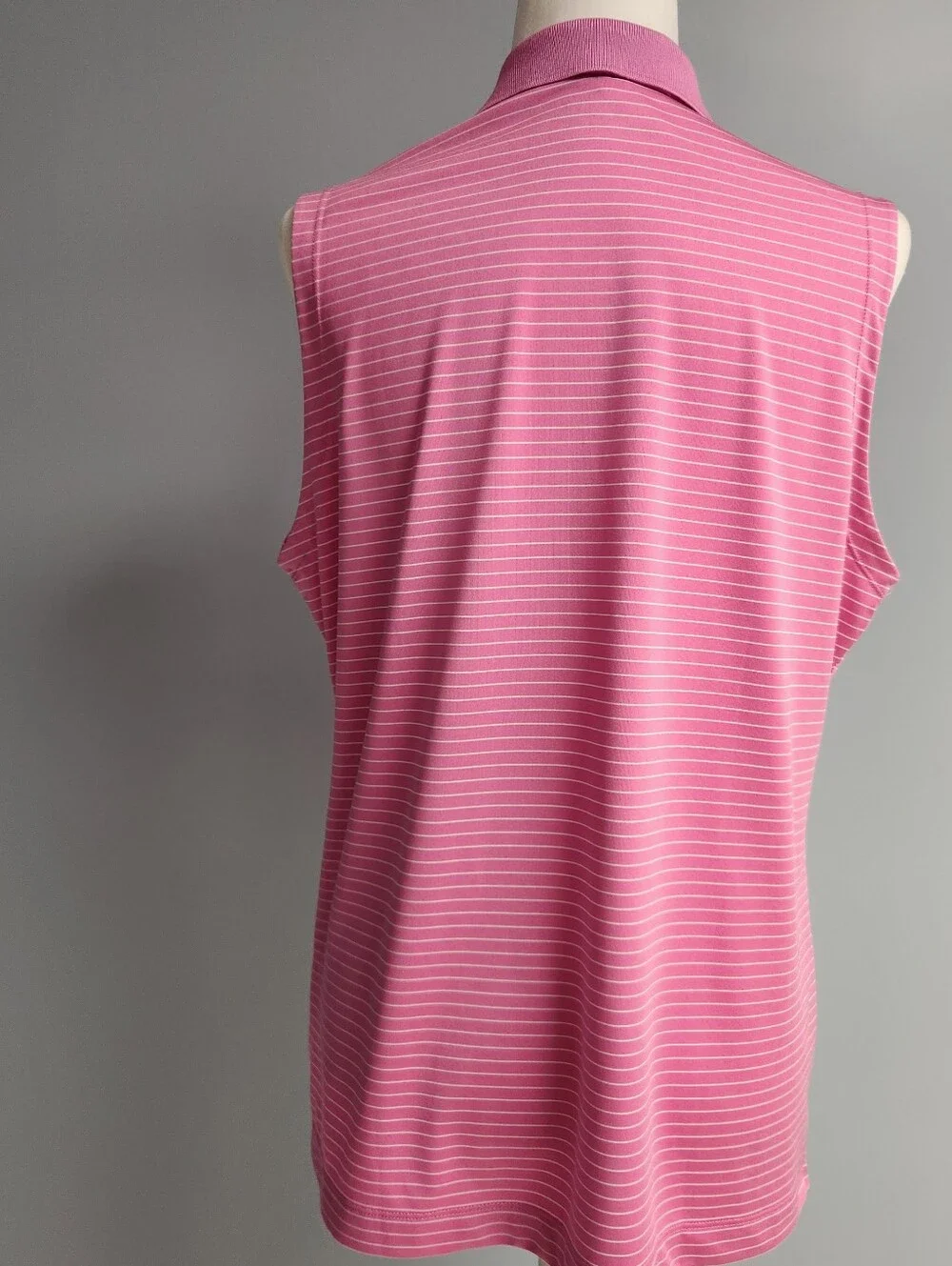 Nike Pink Striped Sleeveless Polo Tank